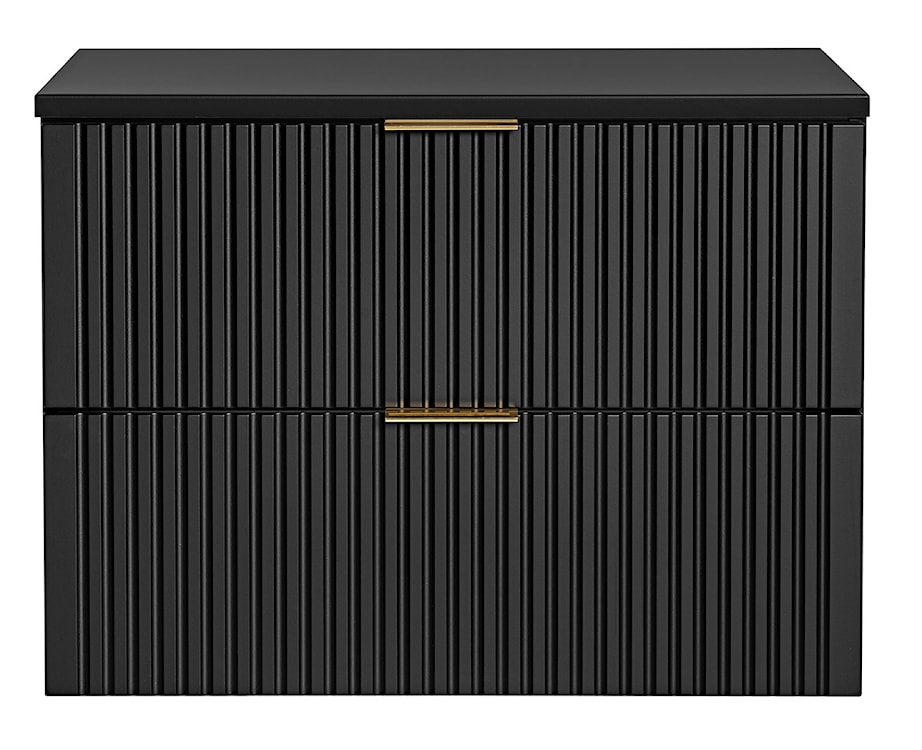 Szafka pod umywalkę Temirni 80 cm czarna lamele z blatem  - zdjęcie 9