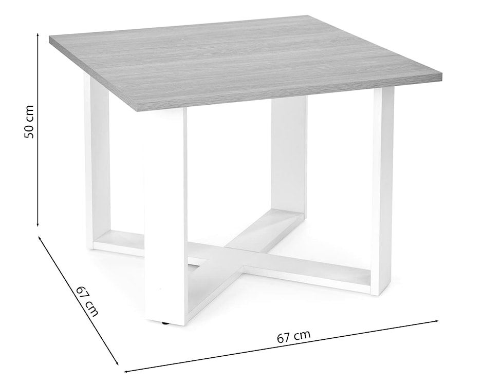 Stolik kawowy Sorbive 67x67 cm dąb złoty/czarny  - zdjęcie 6