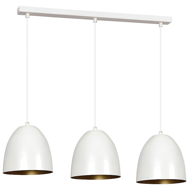 Lampa wisząca Alatri biała ze złotym wnętrzem x3 