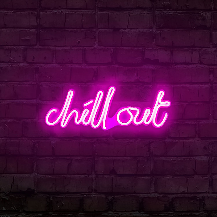 Neon na ścianę Letely z napisem Chill Out różowy  - zdjęcie 2
