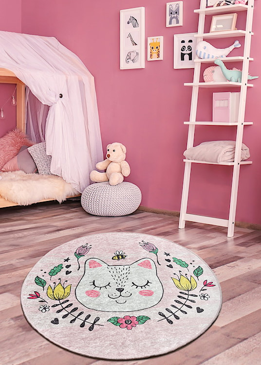 Dywan do pokoju dziecięcego Dinkley Sofia różowy średnica 200 cm  - zdjęcie 2