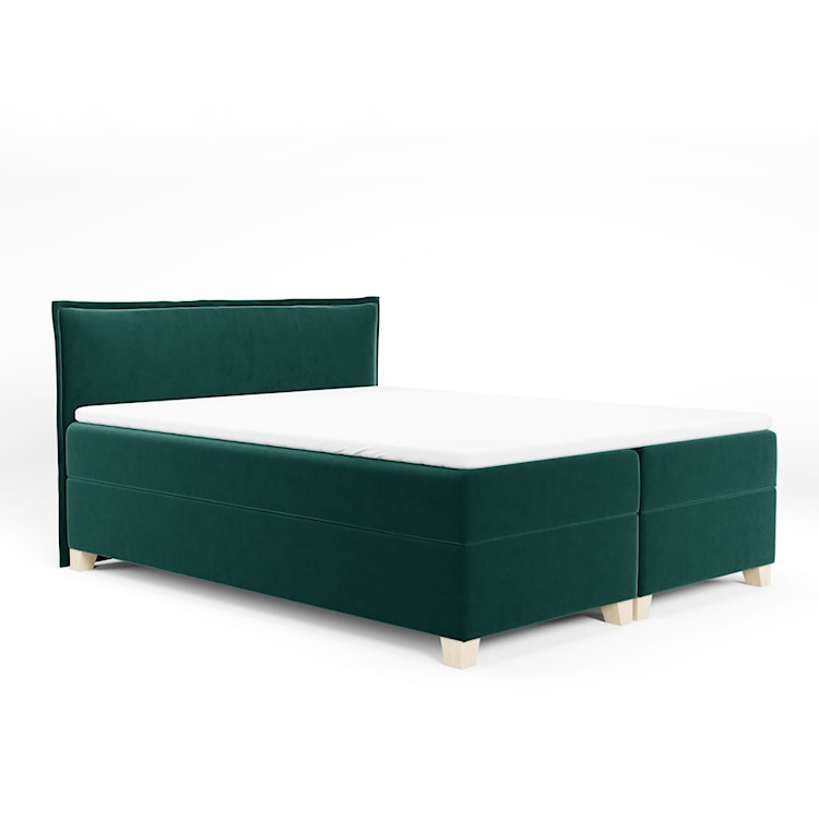 Łóżko kontynentalne 160x200 cm Froncle z pojemnikami i topperem zielone  - zdjęcie 3