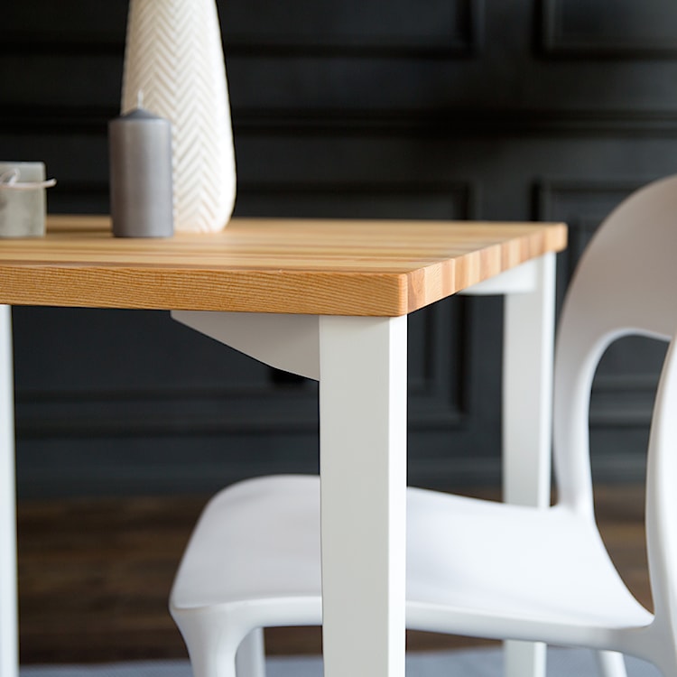 Stół do jadalni Triventi 120x80 cm białe kwadratowe nogi  - zdjęcie 2