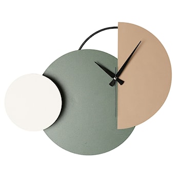 Zegar ścienny Oximoy 47x31 cm beżowo-zielony