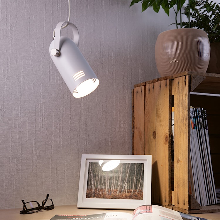 Lampa wisząca Nibbler w formie reflektora biała  - zdjęcie 3