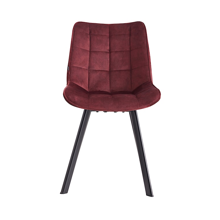Krzesło tapicerowane pikowane Castineta w tkaninie hydrofobowej bordowe  - zdjęcie 2