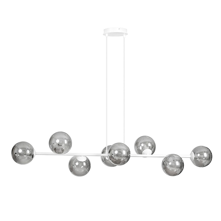 Lampa wisząca Sulmona biała z grafitowymi kloszami x8 