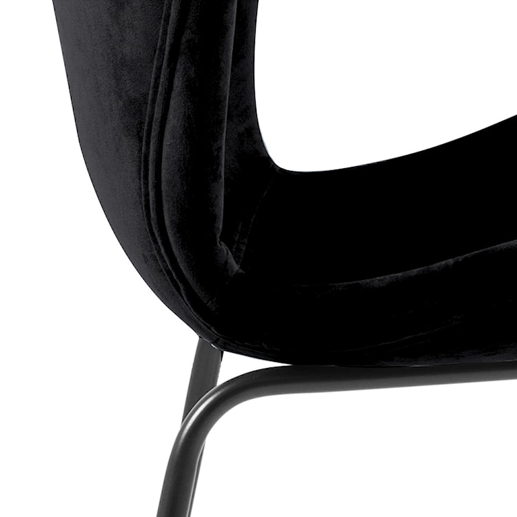 Krzesło tapicerowane Glena czarne na metalowych nóżkach  - zdjęcie 8