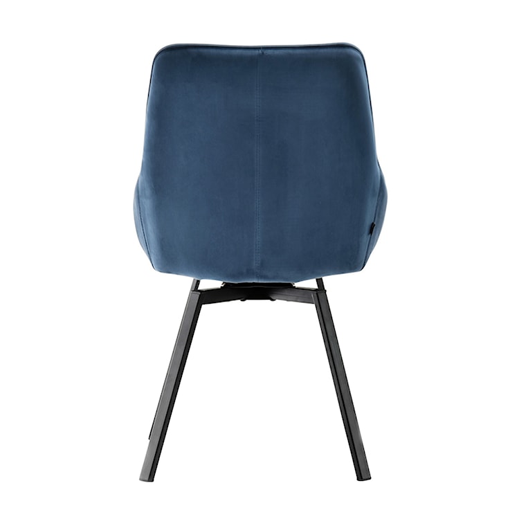 Krzesło tapicerowane Yanii z podłokietnikami niebieskie na czarnej podstawie  - zdjęcie 15