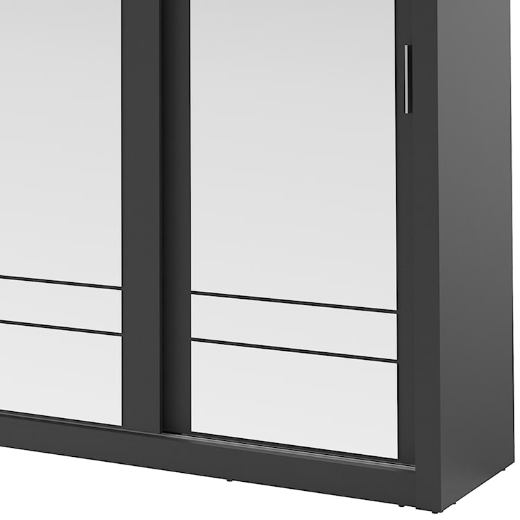 Szafa Arti 250 cm z trzema lustrami i oświetleniem czarna  - zdjęcie 4