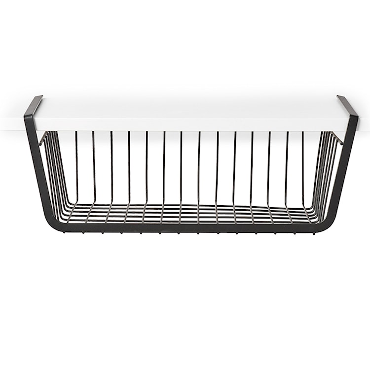 Półka podwieszana Mevian z metalu 26x41 cm czarna  - zdjęcie 5