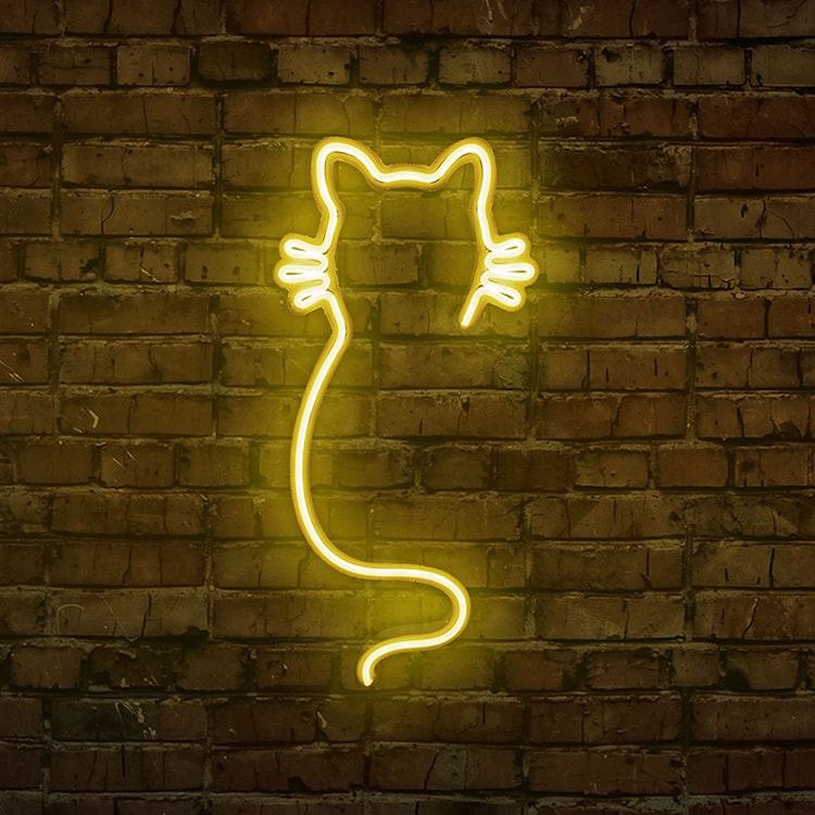 Neon na ścianę Letely w kształcie kota żółty  - zdjęcie 2
