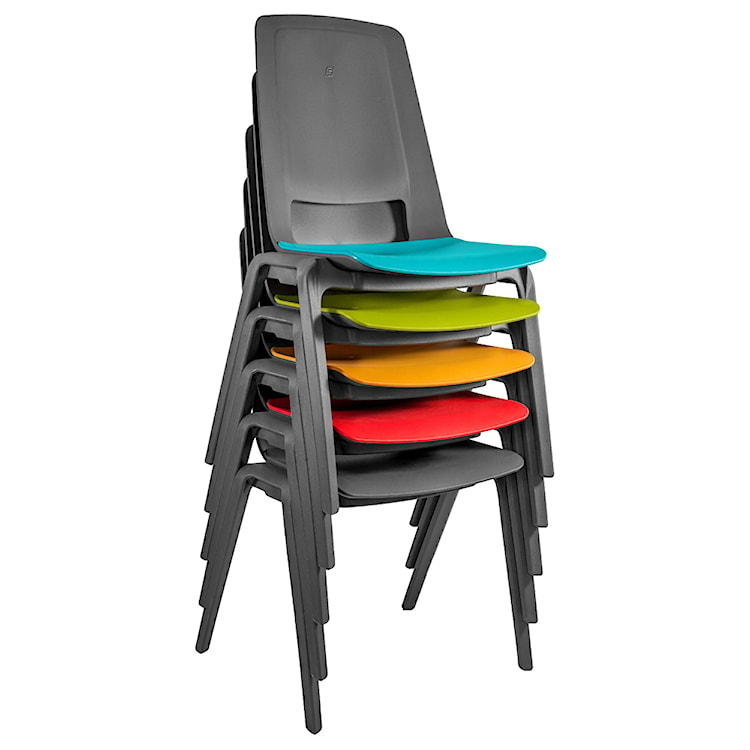 Zestaw czterech krzeseł konferencyjnych Fila czerwono-szare  - zdjęcie 4