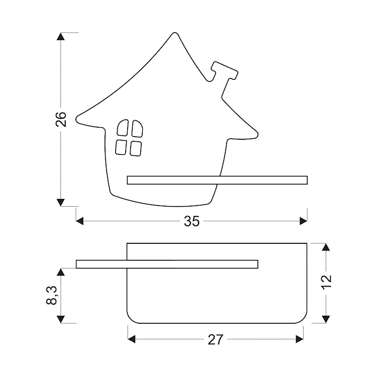 Kinkiet ścienny do pokoju dziecięcego Dreamie domek z przewodem czarny  - zdjęcie 2