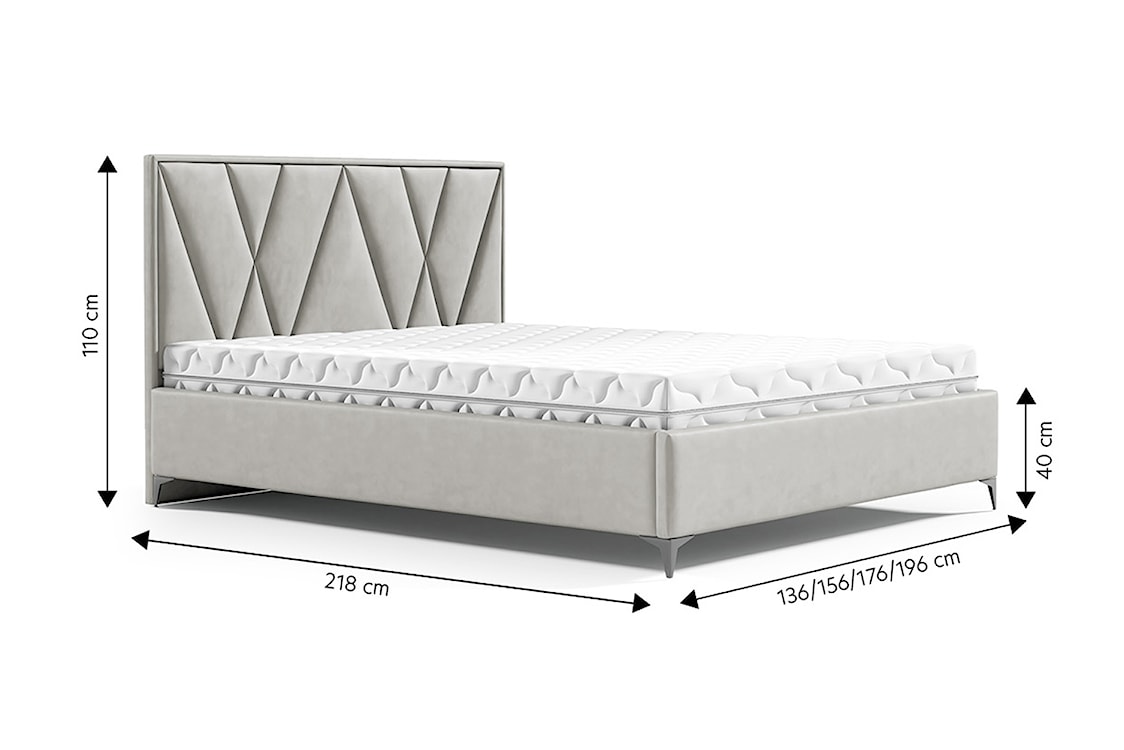 Łóżko tapicerowane 160x200 cm Sermide z pojemnikiem jasnoszare welur łatwoczyszczący  - zdjęcie 5