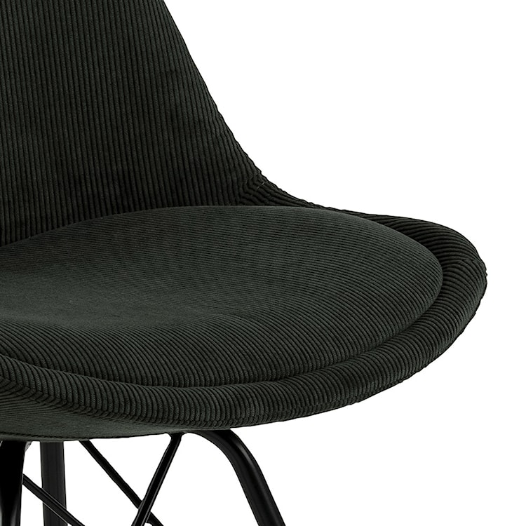Krzesło tapicerowane Sapodilla ciemnozielone na czarnych nóżkach  - zdjęcie 7