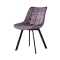 Krzesło tapicerowane pikowane Castineta w tkaninie hydrofobowej ciemnoszare
