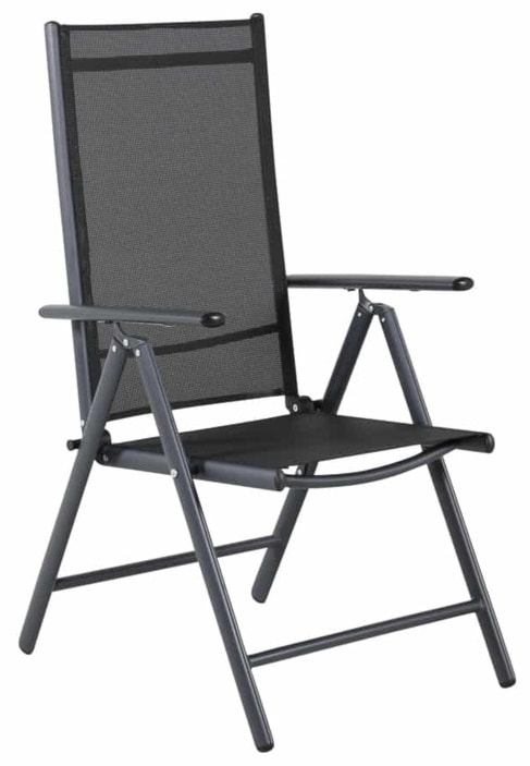 Krzesło ogrodowe z regulowanym oparciem Buress aluminium czarne