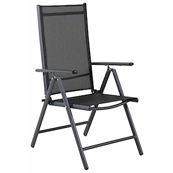 Krzesło ogrodowe z regulowanym oparciem Buress aluminium czarne