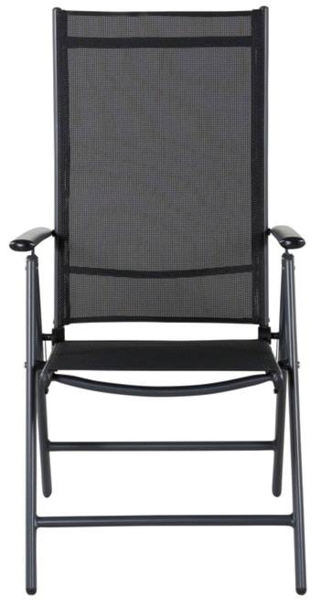 Krzesło ogrodowe z regulowanym oparciem Buress aluminium czarne  - zdjęcie 3