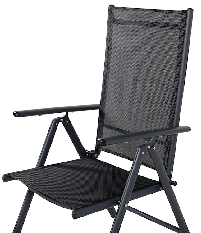 Krzesło ogrodowe z regulowanym oparciem Buress aluminium czarne  - zdjęcie 6