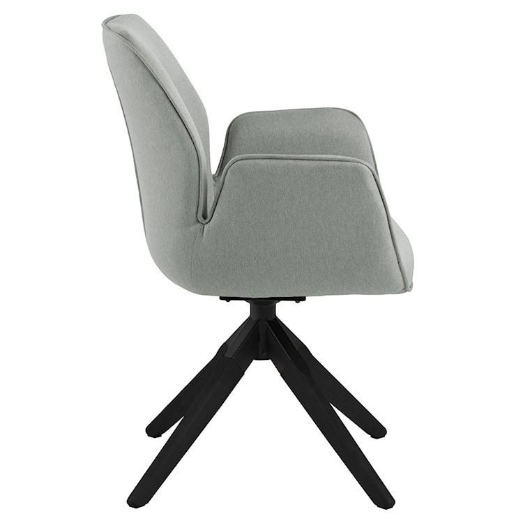 Krzesło tapicerowane z podłokietnikami Lorea z funkcją auto-return jasnoszare na czarnych nóżkach  - zdjęcie 6