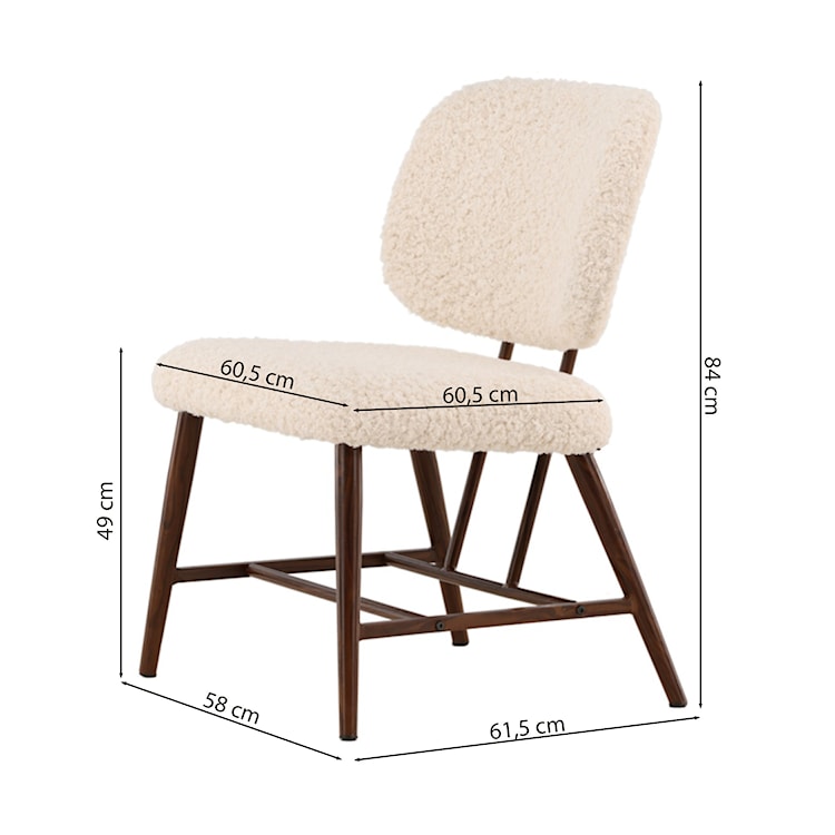 Krzesło tapicerowane Tutice w tkaninie boucle białe  - zdjęcie 8