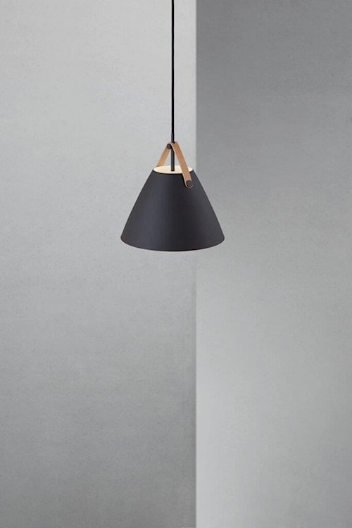 Lampa wisząca Strap średnica 27 cm czarny metalowy klosz  - zdjęcie 3