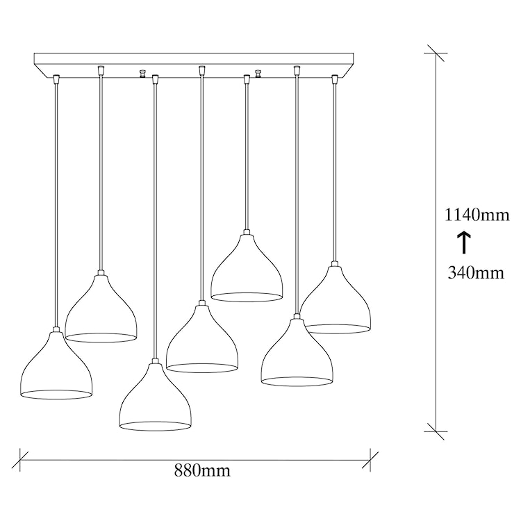 Lampa wisząca Haliness x7 czarna  - zdjęcie 4