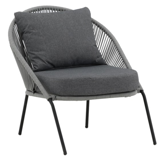 Krzesło ogrodowe Subtley stalowa rama szare