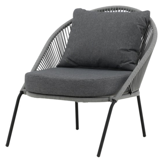 Krzesło ogrodowe Subtley stalowa rama szare  - zdjęcie 4