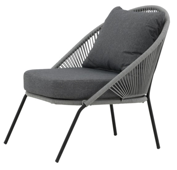 Krzesło ogrodowe Subtley stalowa rama szare  - zdjęcie 5