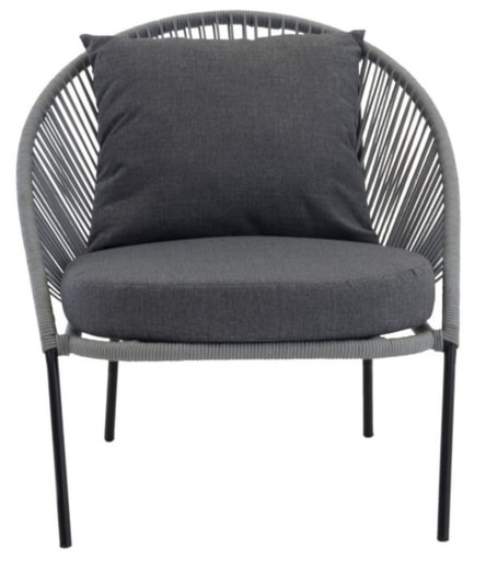 Krzesło ogrodowe Subtley stalowa rama szare  - zdjęcie 14