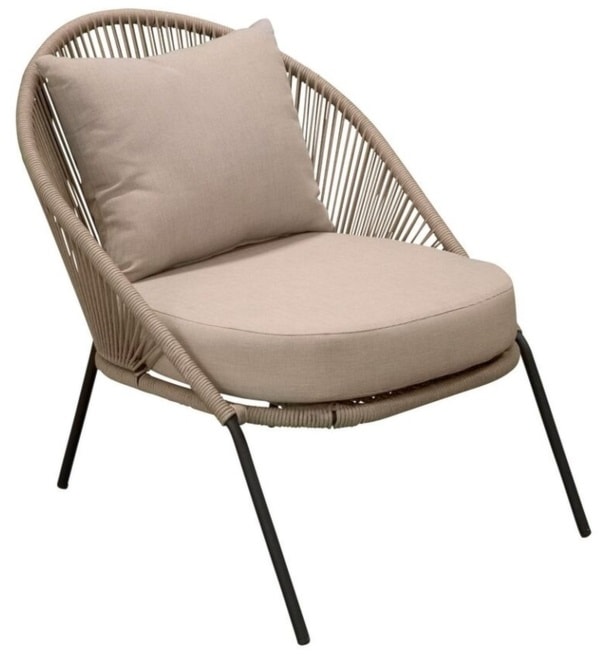 Krzesło ogrodowe Subtley stalowa rama beżowe