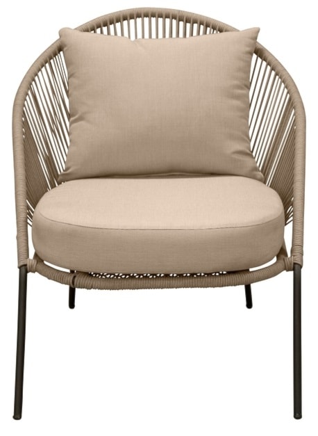 Krzesło ogrodowe Subtley stalowa rama beżowe  - zdjęcie 3