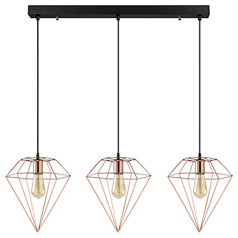 Lampa sufitowa Palmares x3 w kształcie diamentu 134 cm miedziana