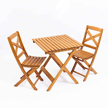 Zestaw balkonowy Bonnert drewno sosnowe stół z dwoma krzesłami miodowe