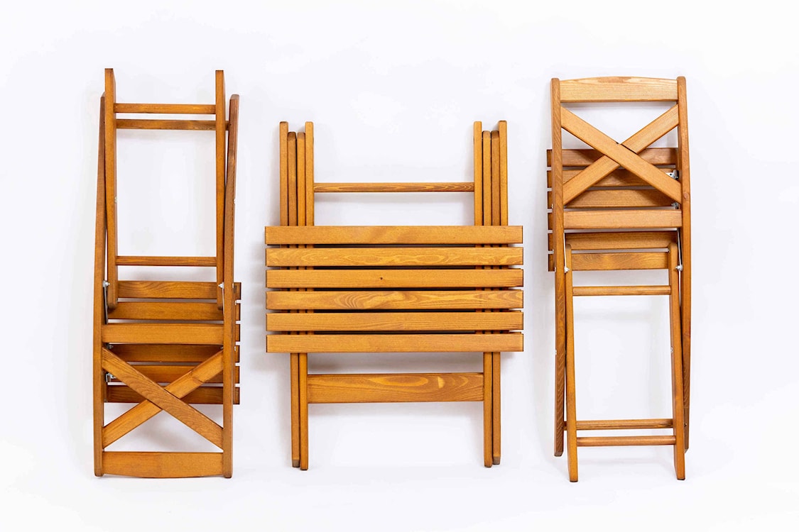 Zestaw balkonowy Bonnert drewno sosnowe stół z dwoma krzesłami miodowe  - zdjęcie 8