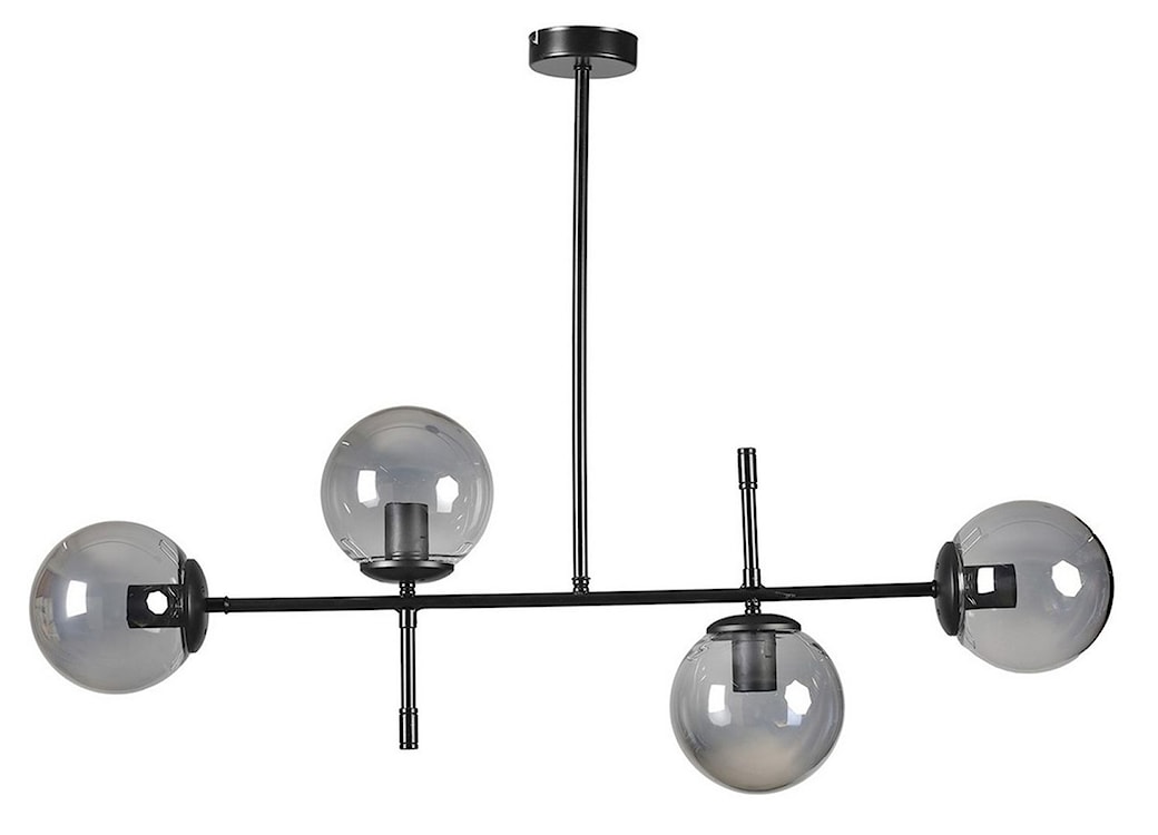 Lampa wisząca Zolving x4 czarna z szarymi kloszami 