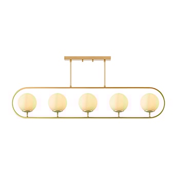 Lampa wisząca Tribilia x5 złota/ biały klosz