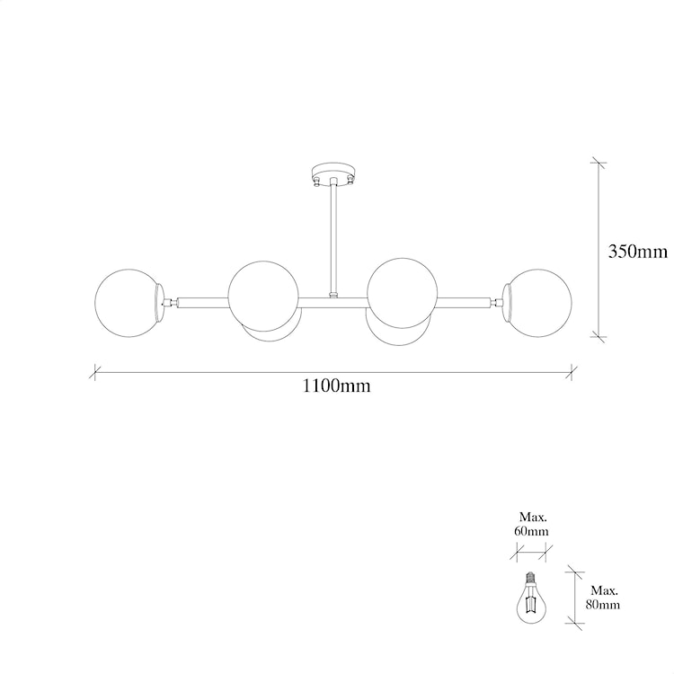 Lampa sufitowa Horrelf x6 złota/ mleczne klosze  - zdjęcie 5