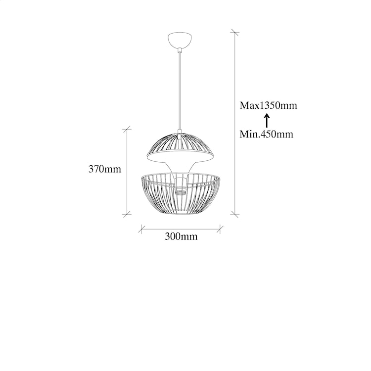 Lampa wisząca Toucke metalowa czarna/złota  - zdjęcie 5