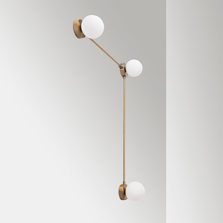 Lampa ścienna Artiesent x3 złota/ mleczne klosze  - zdjęcie 5