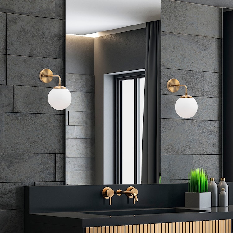 Lampa ścienna Inessites 15 cm złota/biały klosz  - zdjęcie 2