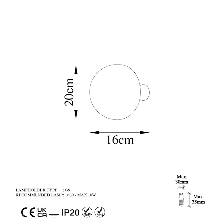 Lampa ścienna Emears średnica 20 cm złota  - zdjęcie 8