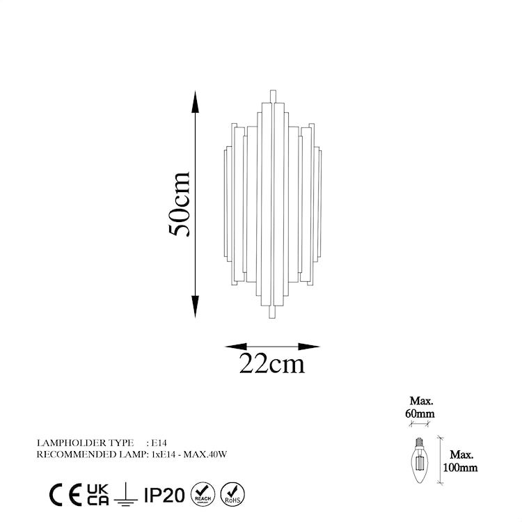 Lampa ścienna Bolines 40 cm złota  - zdjęcie 7