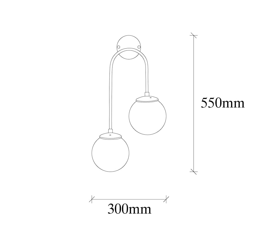 Lampa ścienna Tribilia x2 złota/ transparentny klosz  - zdjęcie 6