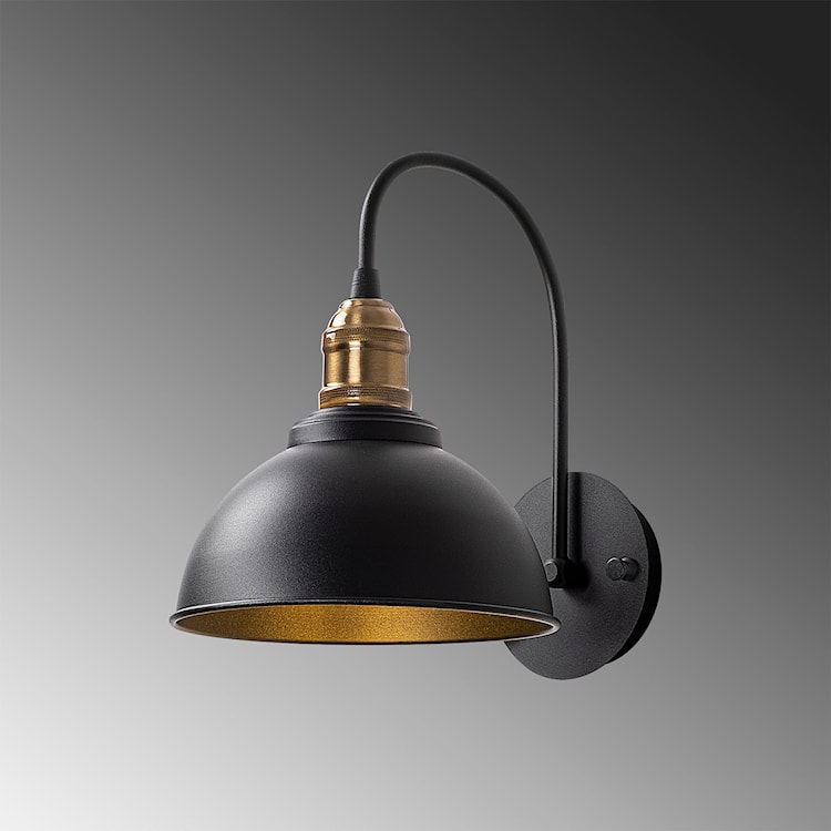 Lampa ścienna Alltand czarna z miedzianymi detalami  - zdjęcie 4