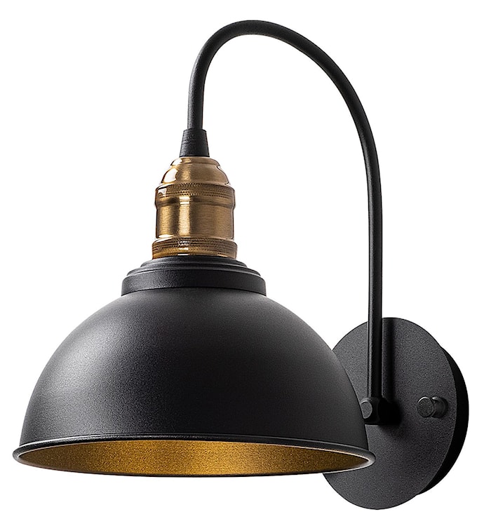 Lampa ścienna Alltand czarna z miedzianymi detalami  - zdjęcie 5