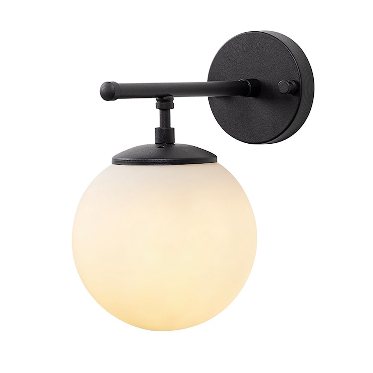 Lampa ścienna Blunces czarna/ mleczny klosz  - zdjęcie 5